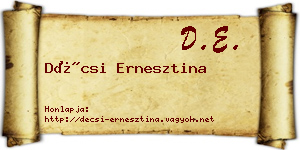 Décsi Ernesztina névjegykártya